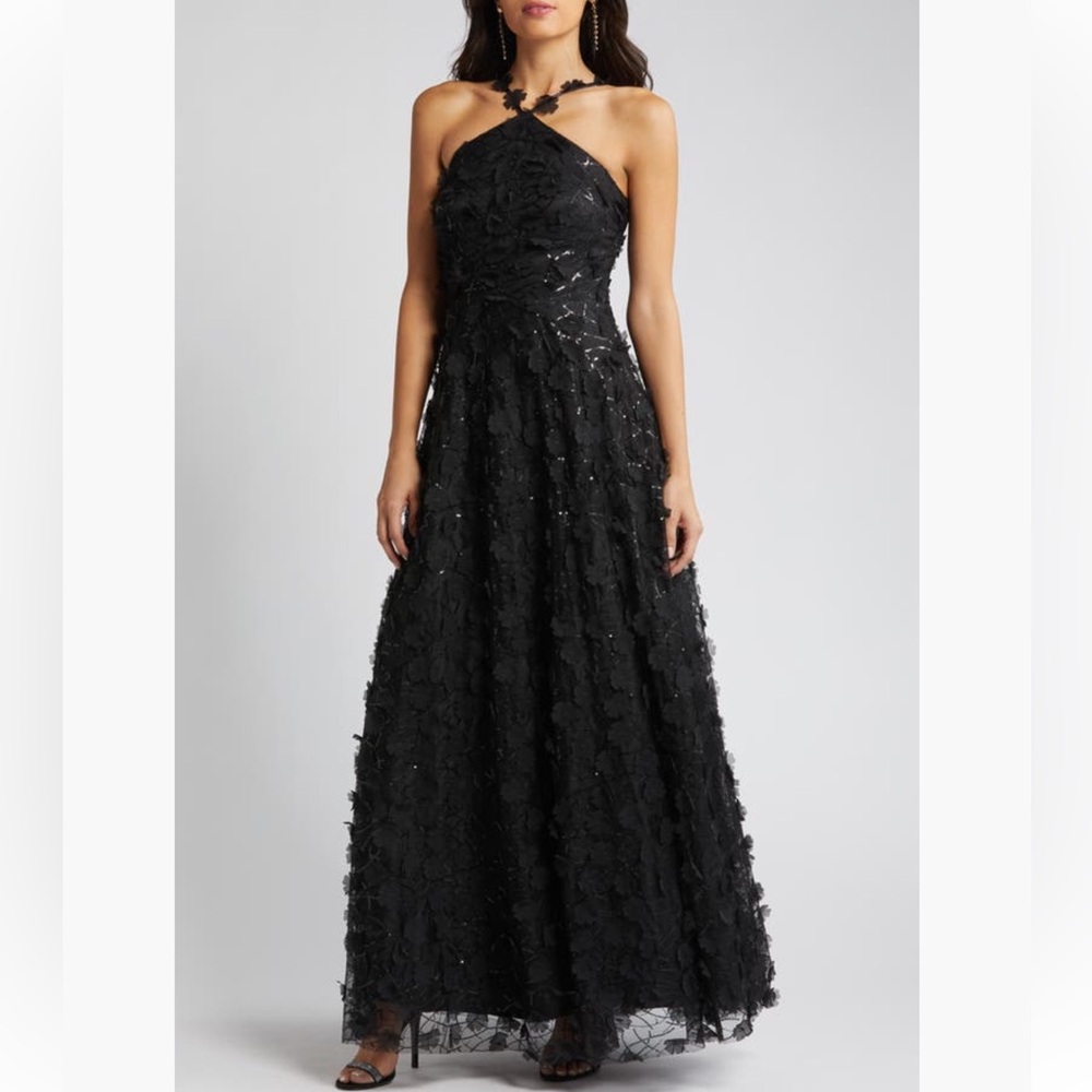 Eliza J Floating Floral Gown NWT